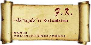 Fábján Kolombina névjegykártya